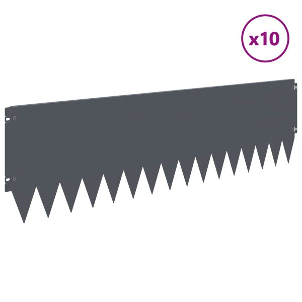 Ограда за трева 10 бр. 103 x 30 см Стомана Антрацит
