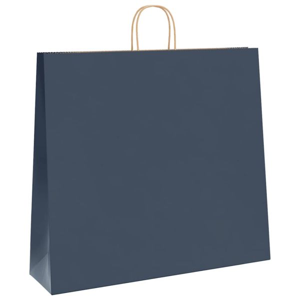 Хартиени торбички 250 бр с дръжки сини 54x15x49 см