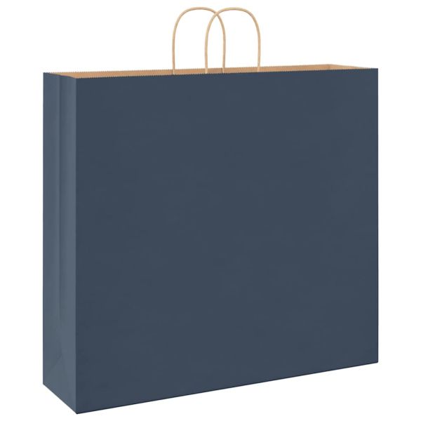 Хартиени торбички 250 бр с дръжки сини 54x15x49 см