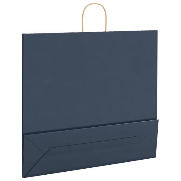 Хартиени торбички 250 бр с дръжки сини 54x15x49 см