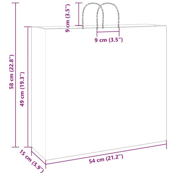 Хартиени торбички 250 бр с дръжки сини 54x15x49 см