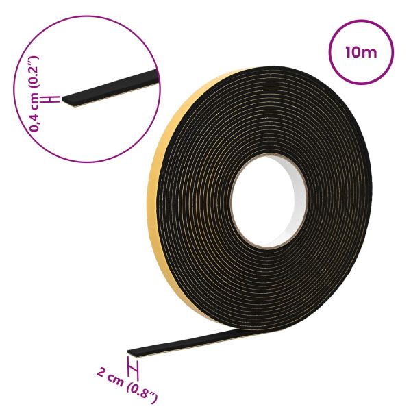 Самоотлепваща се пяна лента Черно 20mm x 10m CR пяна