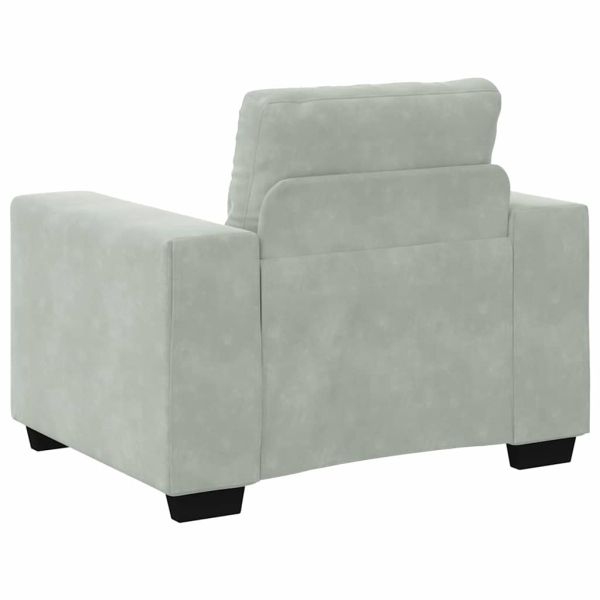 Комплект дивани 3 pcs Светлосиво 221 x 80 x 80 см Кадифе