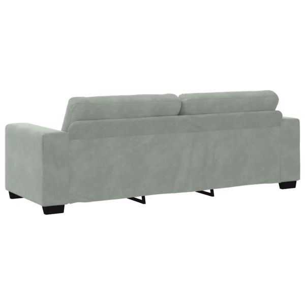 Комплект дивани 3 pcs Светлосиво 221 x 80 x 80 см Кадифе