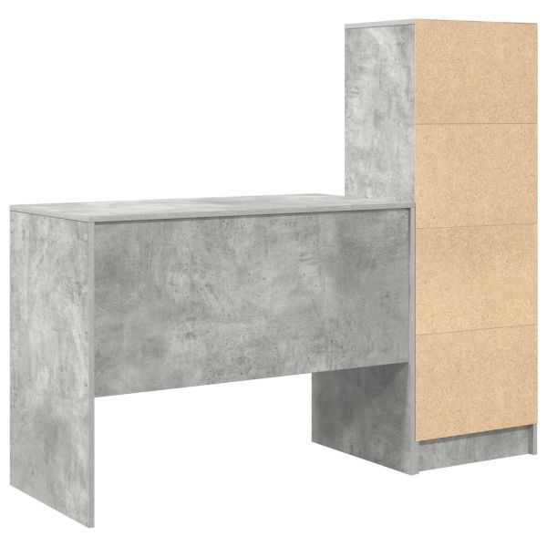Бюро Циментено сиво 145.5 x 50 x 127 см 2 бр.