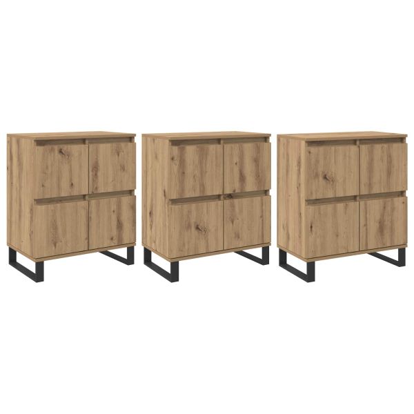 Служебен шкаф 3 pcs Дъб 60 x 35 x 70 cm