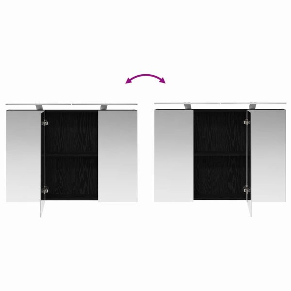 Комплект мебели за баня 4 pcs Черен дъб