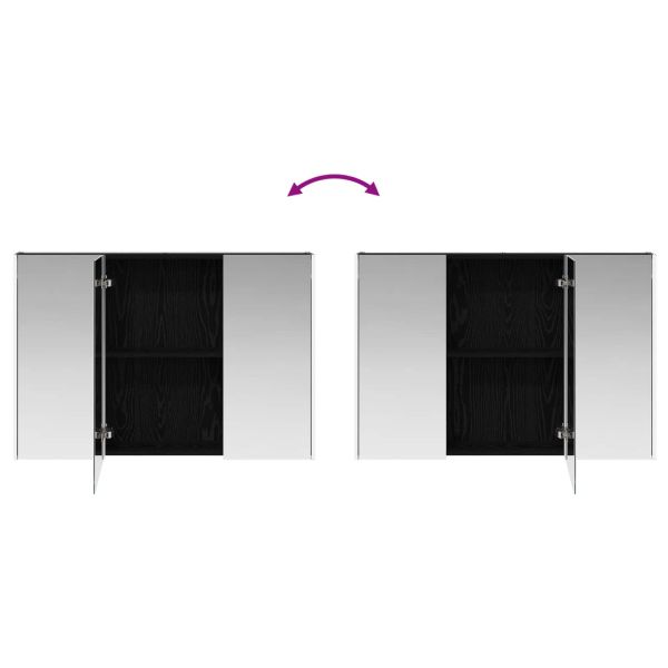 Комплект мебели за баня 4 pcs Черен дъб