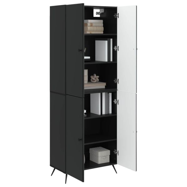 Комплект шкафове 2 pcs Черно Инженерна дървесина