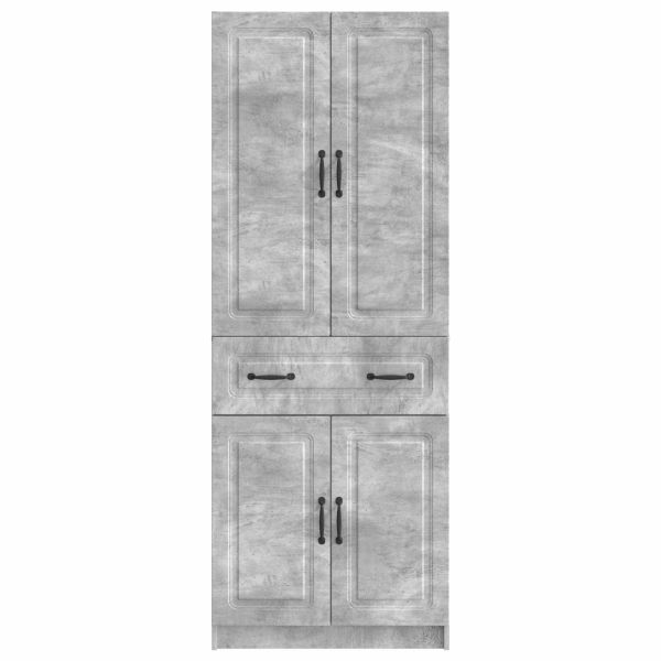Комплект шкафове 2 pcs Бетонно сиво Инженерна дървесина