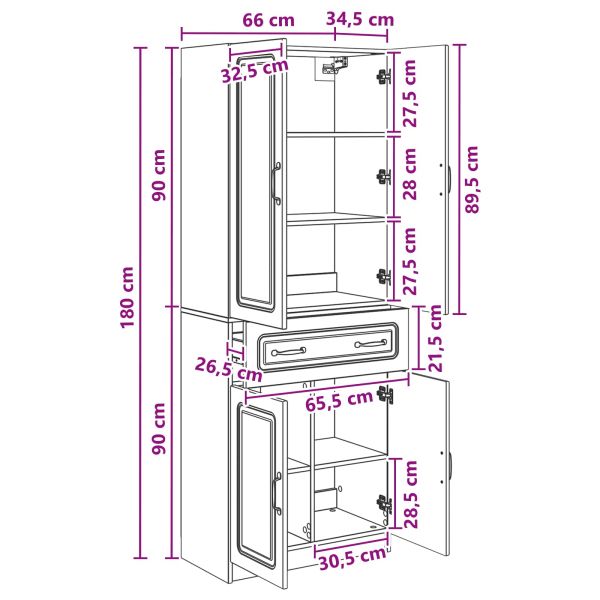 Комплект шкафове 2 pcs Бетонно сиво Инженерна дървесина