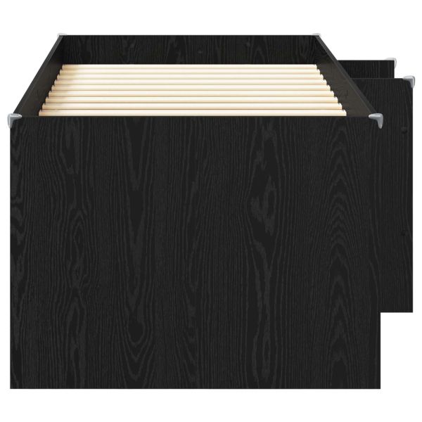 Легло за деца с висока рамка Черен дъб 90 x 200 cm