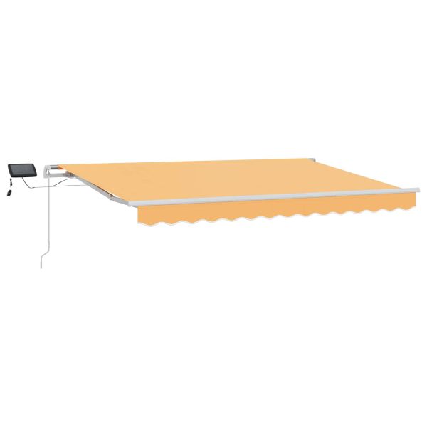 Прибираща се тента Пясък 600 × 350 cm Тъкан и алуминий