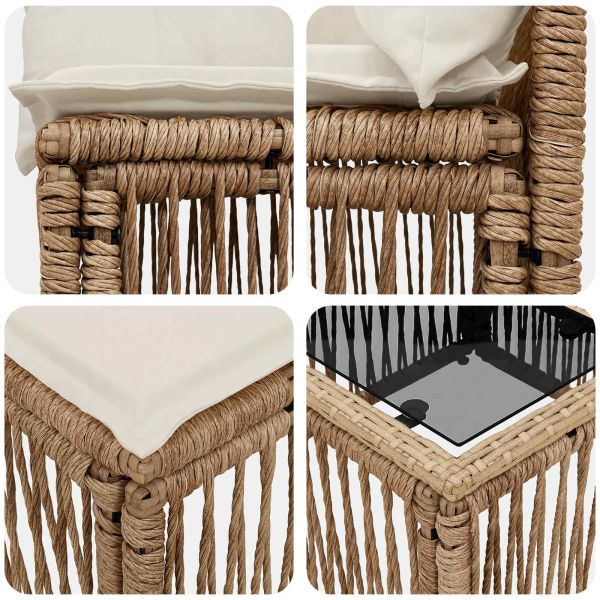 Градински Софа Комплект 13 бр. Бежово полиратан