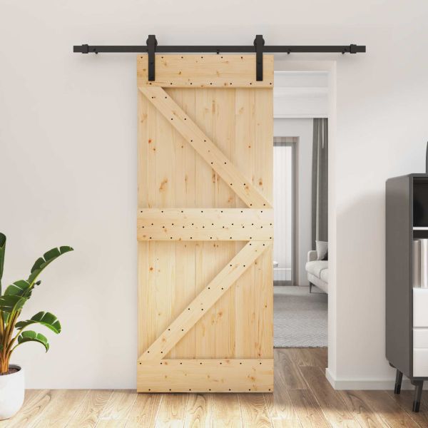 Преплъзваща се врата 85 x 210 cm Естествено и черно