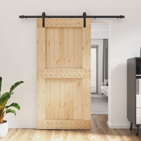 Преплъзваща се врата Естествено и черно 100 x 210 cm