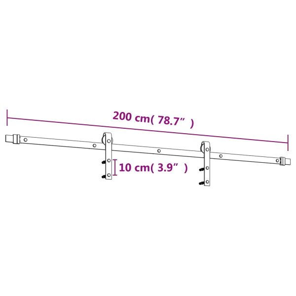Преплъзваща се врата Естествено и черно 100 x 210 cm