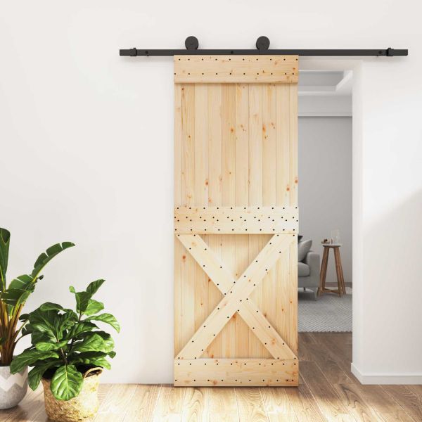 Преплъзваща се врата 80 x 210 cm Естествено и черно