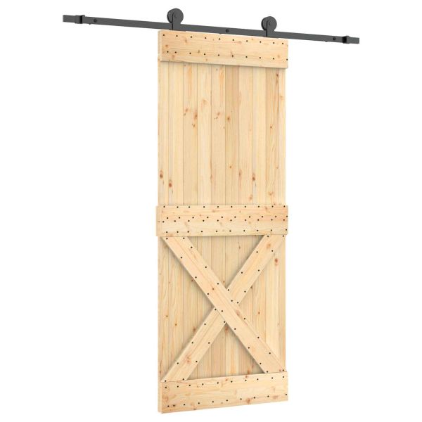 Преплъзваща се врата 80 x 210 cm Естествено и черно