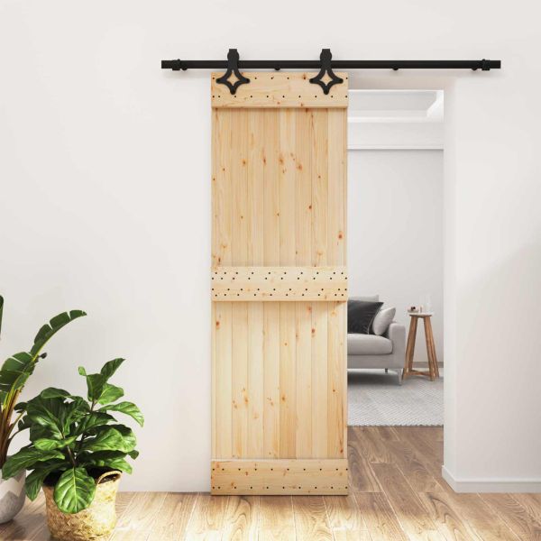 Преплъзваща се врата 70 x 210 cm Естествено и черно