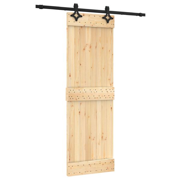 Преплъзваща се врата 70 x 210 cm Естествено и черно