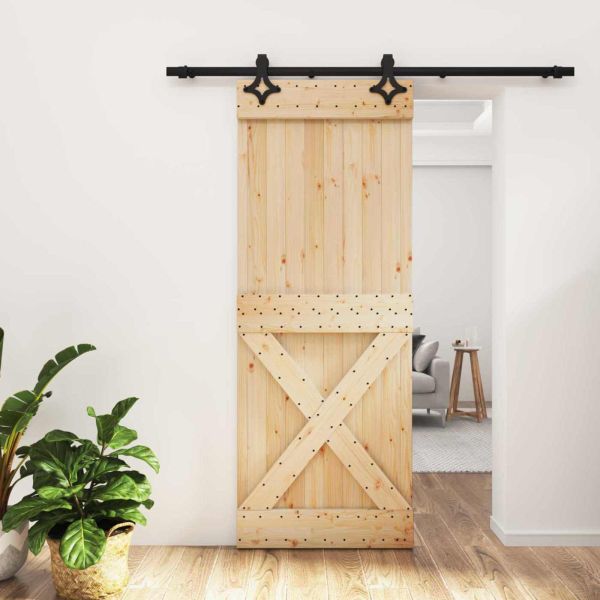 Преплъзваща се врата 80 x 210 cm Естествено и черно