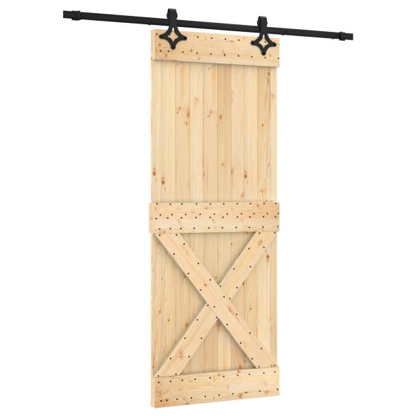 Преплъзваща се врата 80 x 210 cm Естествено и черно