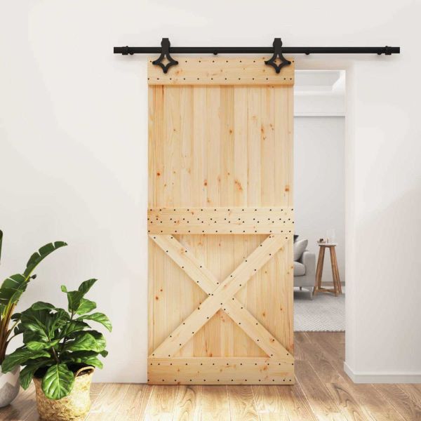 Преплъзваща се врата 95 x 210 cm Естествено и черно