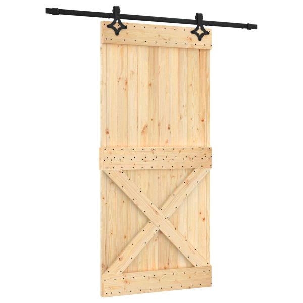 Преплъзваща се врата 95 x 210 cm Естествено и черно