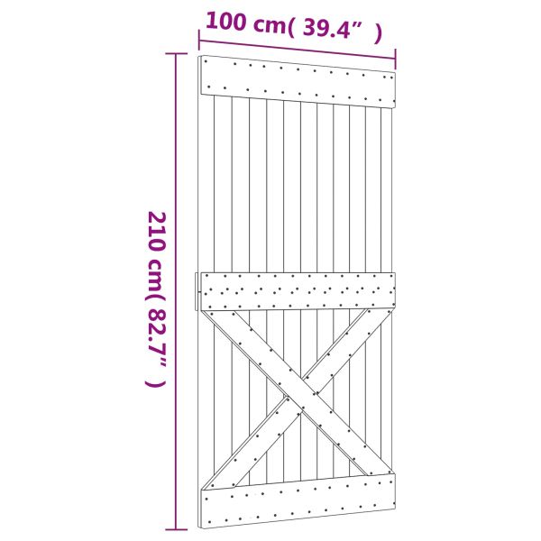 Преплъзваща се врата 100 x 210 cm Естествено и черно