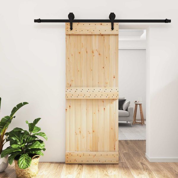 Преплъзваща се врата Естествено и черно 80 x 210 cm
