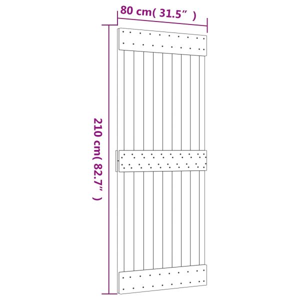 Преплъзваща се врата Естествено и черно 80 x 210 cm