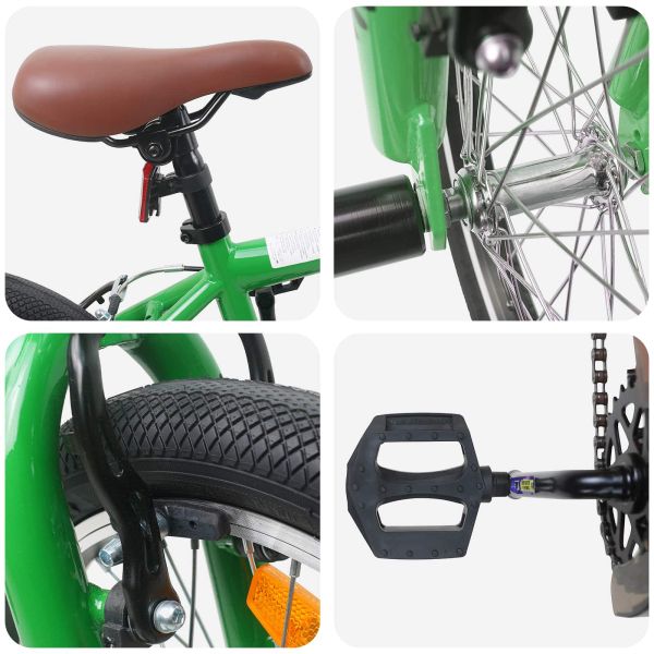 BMX Велосипед 16 инча за 5-8 години Зелено