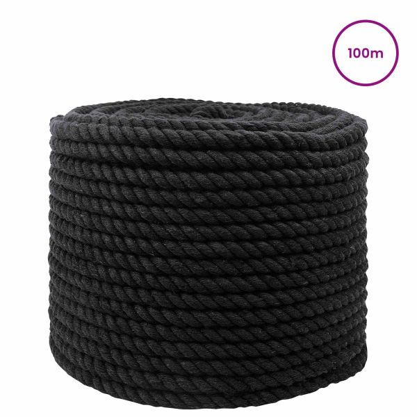 Памучен канап 14 mm 100 m Черно 100% Памук