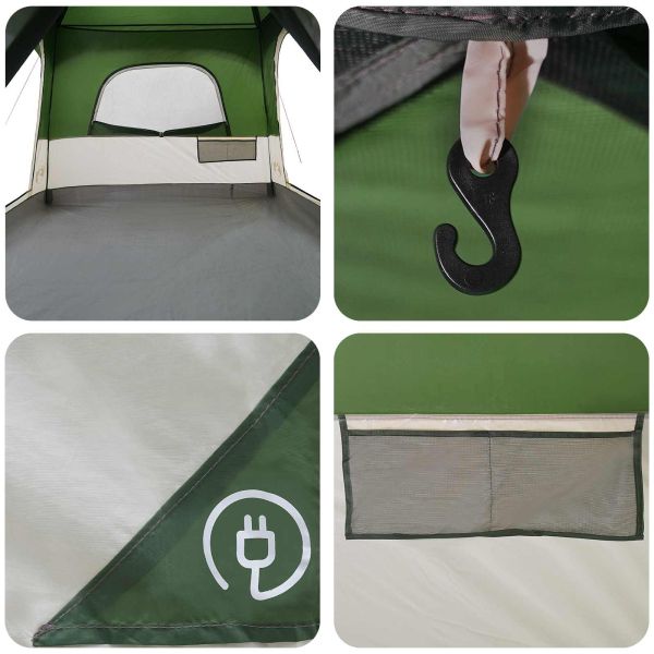 Семейна палатка 6-местен Зелено Полиестер