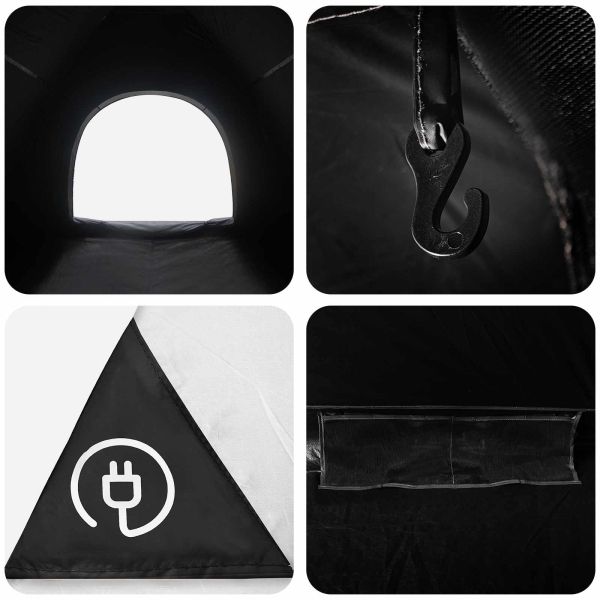 Къмпинг наметало с покрив Бял blackout 275 x 215 x 125 см