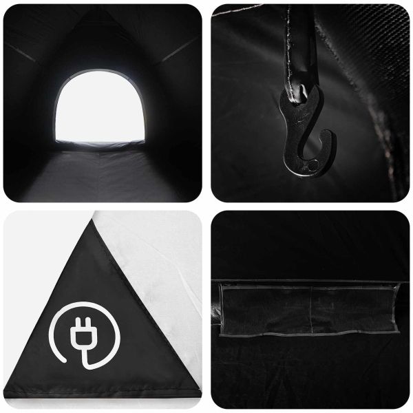 Къмпинг наметало с покрив Бял blackout 335 x 275 x 180 см