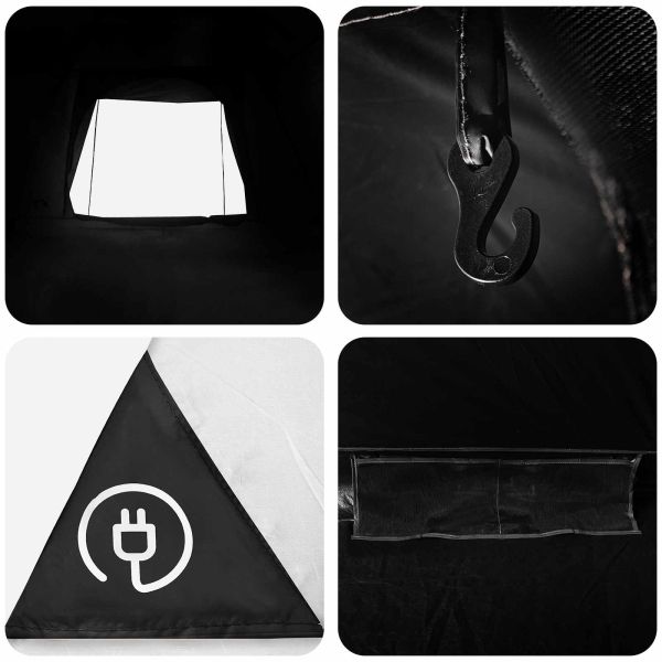 Къмпинг наметало с покрив Бял blackout 275 x 215 x 125 см