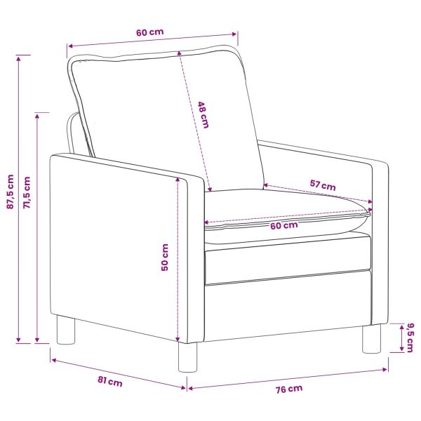 Диван Таупе 76 x 81 x 87,5 см Полиестер