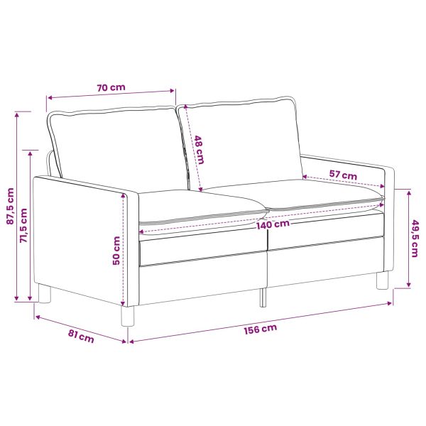 Диван Антрацит 156 x 81 x 87,5 см Полиестер