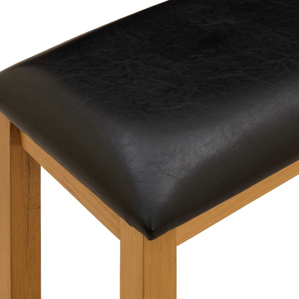 Пейка за хранене 95 x 32 x 45 см Масивен дъб Черно