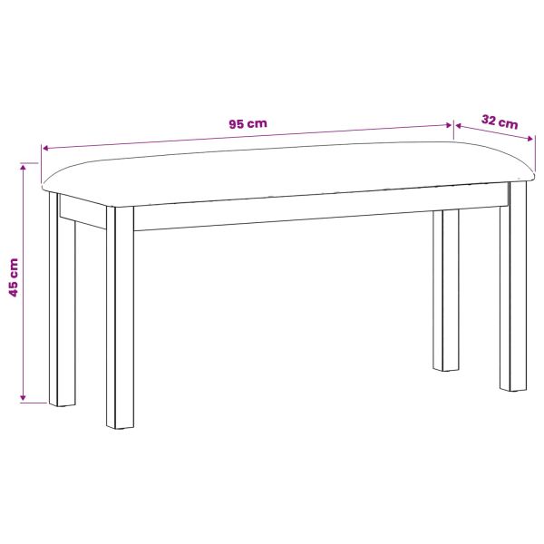Пейка за хранене 95 x 32 x 45 см Масивен дъб Черно