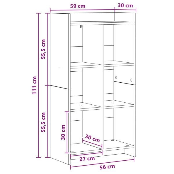 Библиотека Черен дъб 59 x 30 x 111 см Инженерна дървесина