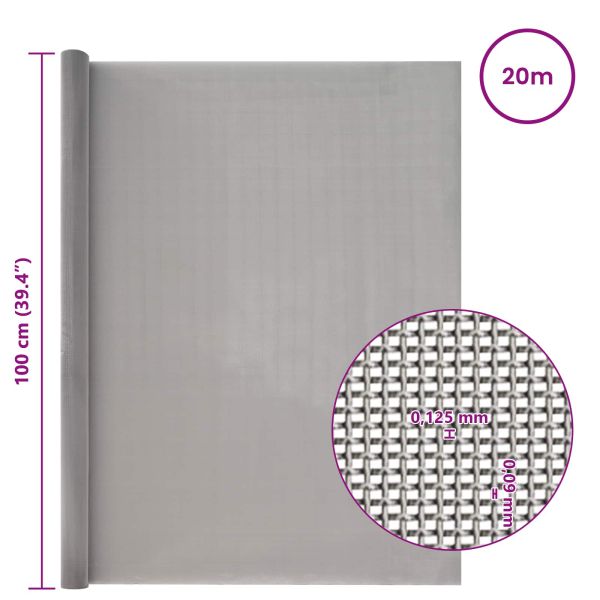 Мрежест екран 100 x 2000 cm 120 Mesh Неръждаема стомана 201