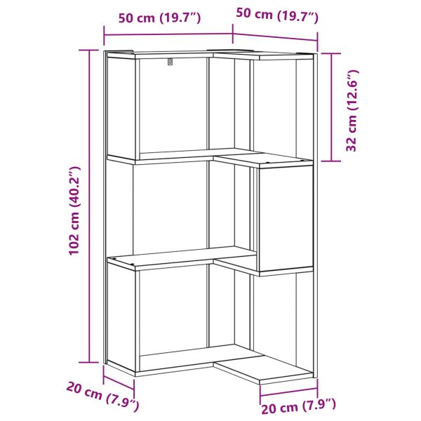 Библиотека 3 нива 50 x 50 x 102 см Черния дъб