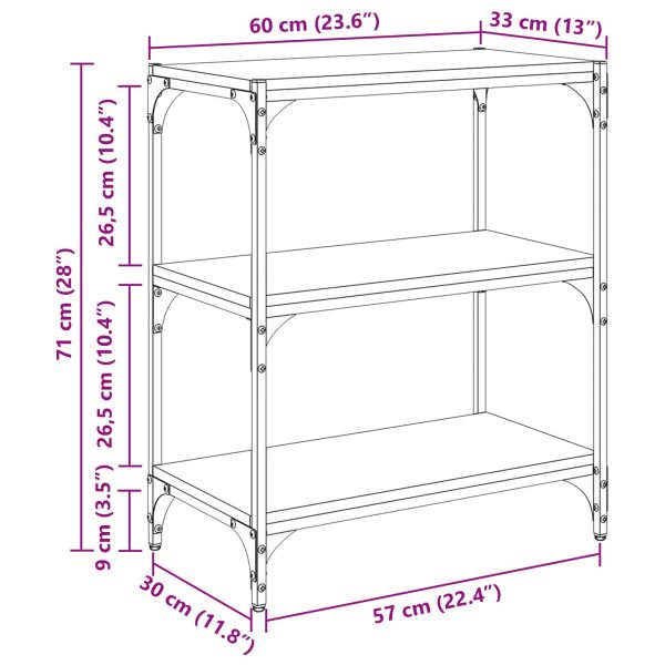Шкаф за книги Старо дърво 60 x 33 x 70,5 см