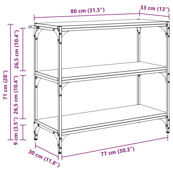 Шкаф за книги Старо дърво 80 x 33 x 70,5 см