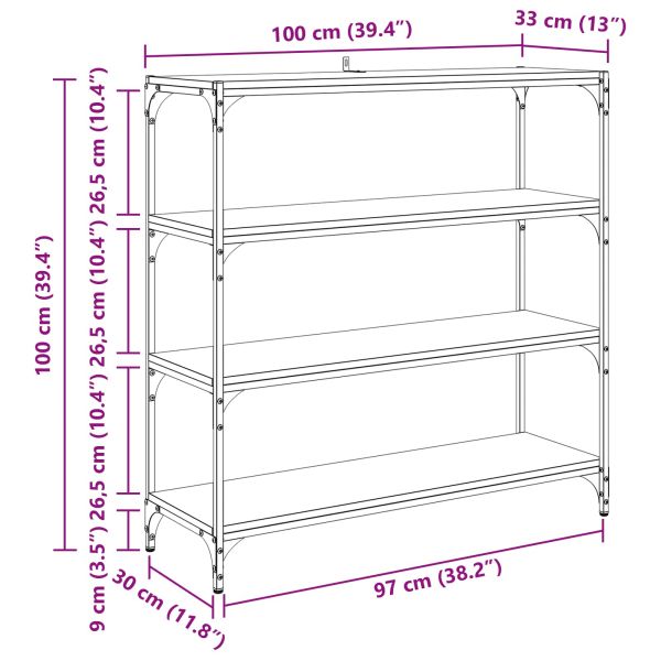 Шкаф за книги Черния дъб 100 x 33 x 100 см
