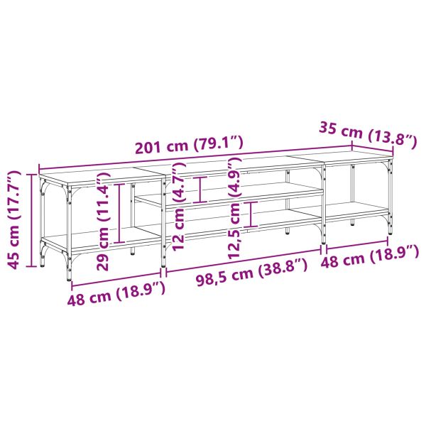 ТВ шкаф Старо дърво 201 x 35 x 45 см
