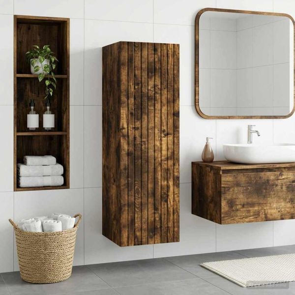 Стенно Баня Кабинет Опушен дъб 33 x 34,5 x 100 см